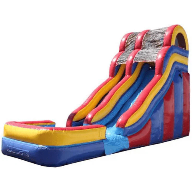 18' Double Dip Wave Water Slide with Splash Pool – Use Wet or Dry, All Ages Fun